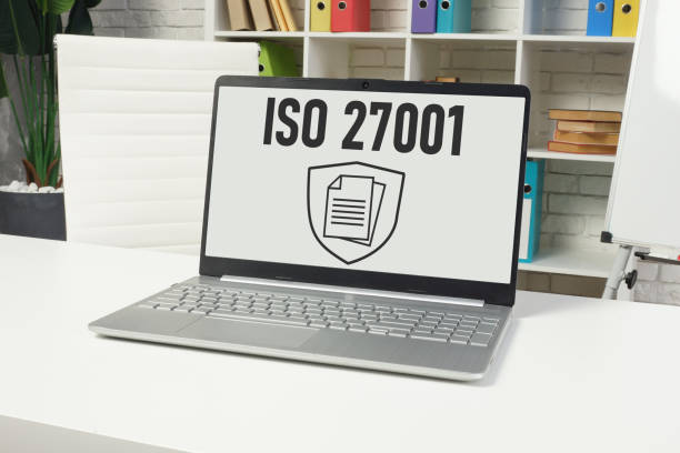 ISO 27001 audit is shown using a text
